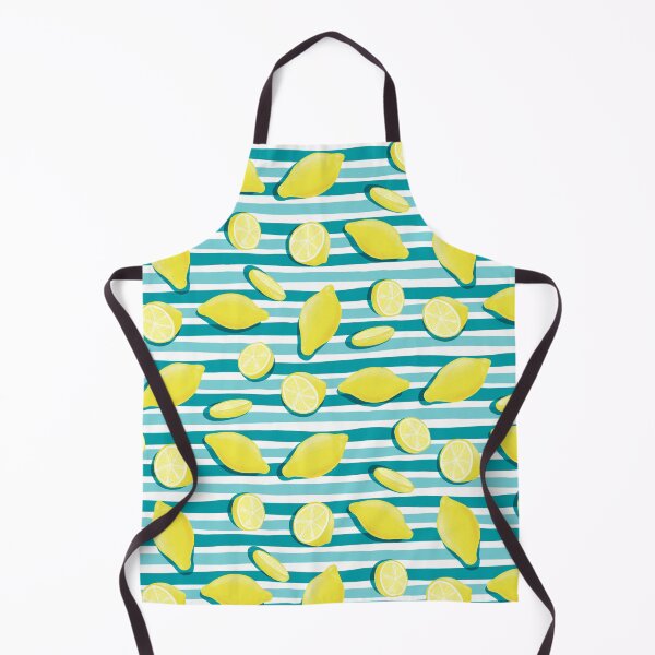 Item preview, Zesty Lemon Slices | Mediterranean Teal & White Striped Food Motif designed and sold by Marlene Wagenhofer.