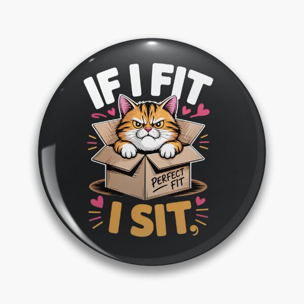 Item preview, If I Fit I Sit Cat – Funny Cute Cat Meme designed and sold by Taans-Creation.