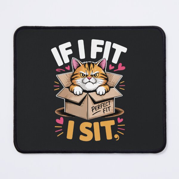 Item preview, If I Fit I Sit Cat – Funny Cute Cat Meme designed and sold by Taans-Creation.
