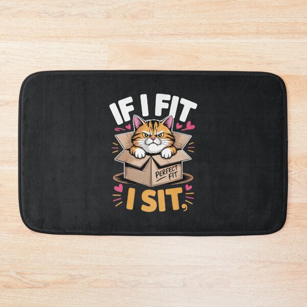 Item preview, If I Fit I Sit Cat – Funny Cute Cat Meme designed and sold by Taans-Creation.