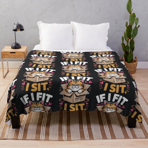 Item preview, If I Fit I Sit Cat – Funny Cute Cat Meme designed and sold by Taans-Creation.