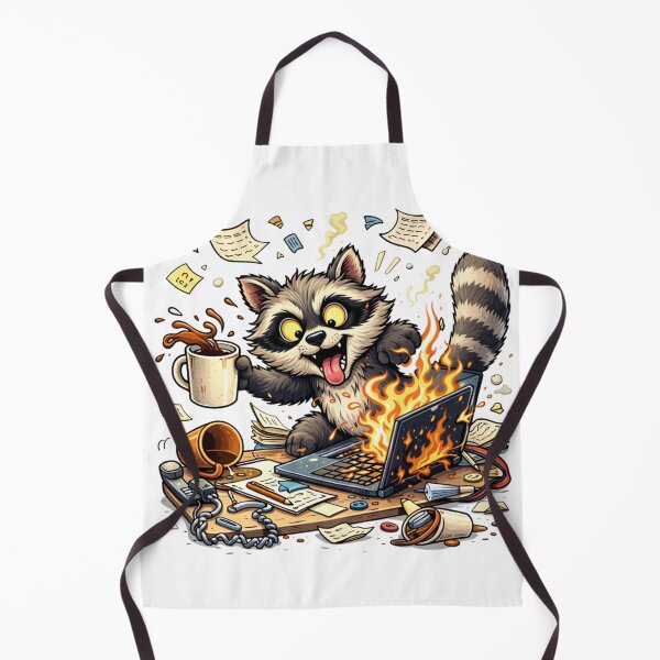 Item preview, Work Chaos Raccoon Laptop Meltdown designed and sold by the-dovlat.