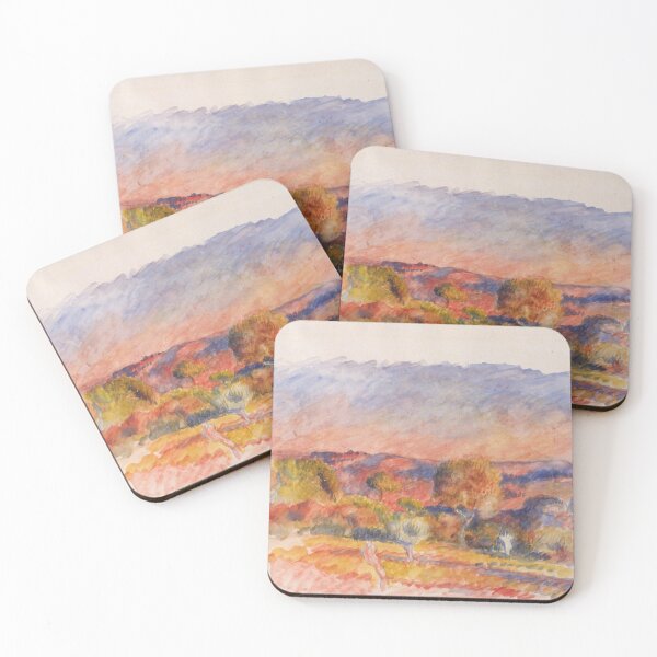 Item preview, Landscape by Pierre-Auguste Renoir: Warm Impressionist Hillside Poster designed and sold by artofuniverse.