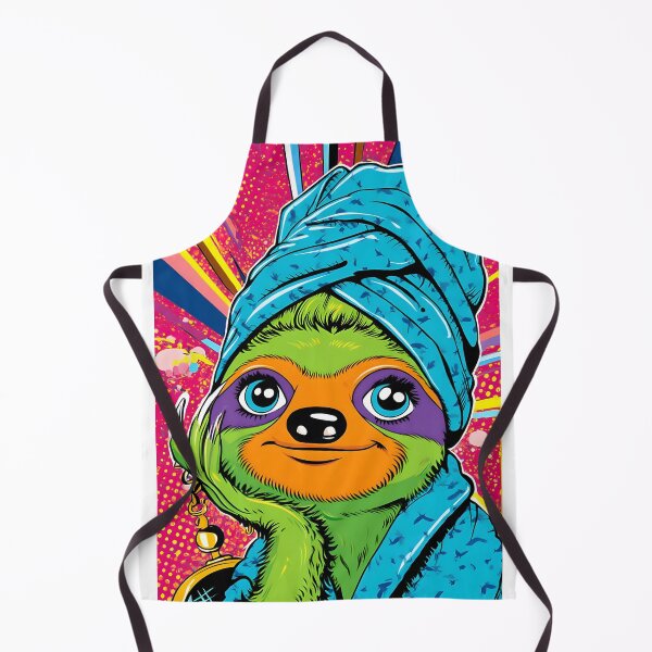Item preview, Colorful Sloth with Turquoise Towel and Vibrant Style designed and sold by Artessie.