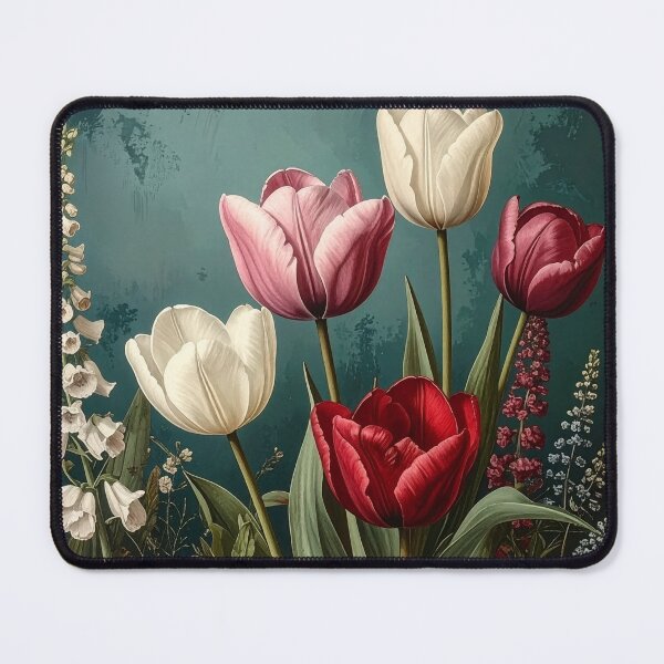 Item preview, Vintage Tulips and Wildflowers Botanical Illustration designed and sold by Rutvain.