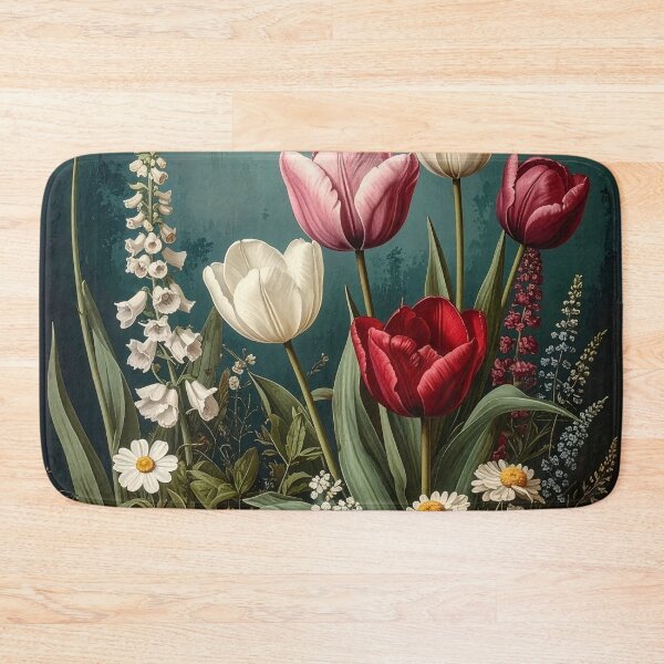 Item preview, Vintage Tulips and Wildflowers Botanical Illustration designed and sold by Rutvain.