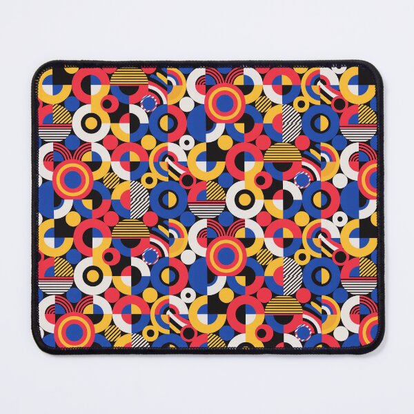 Item preview, Seamless pattern, 90s Memphis design, bold geometric shapes, squiggly lines and dots, vibrant primary colors, pop art aesthetic, high contrast. designed and sold by Wongvian.