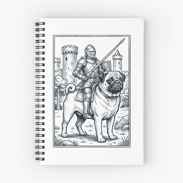 Item preview, Vintage Knight Pug Rider Grimdark Medieval Dog Lover designed and sold by DoodleTortle.