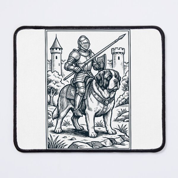 Item preview, Vintage Knight Saint Bernard Rider Grimdark Medieval Dog Lover designed and sold by DoodleTortle.