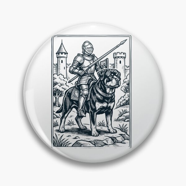 Artikelvorschau, Vintage-Ritter-Rottweiler-Reiter, düsterer Mittelalter-Hundeliebhaber entworfen und verkauft von DoodleTortle.