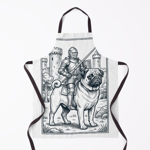 Artikelvorschau, Vintage Knight Pug Rider Grimdark Medieval Dog Lover entworfen und verkauft von DoodleTortle.