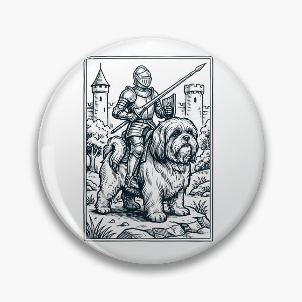 Artikelvorschau, Vintage-Ritter-Shih-Tzu-Reiter, düsterer Mittelalter-Hundeliebhaber entworfen und verkauft von DoodleTortle.