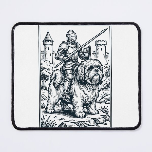 Artikelvorschau, Vintage-Ritter-Shih-Tzu-Reiter, düsterer Mittelalter-Hundeliebhaber entworfen und verkauft von DoodleTortle.