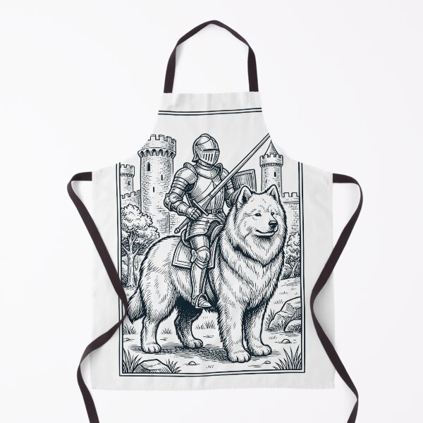 Item preview, Vintage Knight Samoyed Rider Grimdark Medieval Dog Lover designed and sold by DoodleTortle.