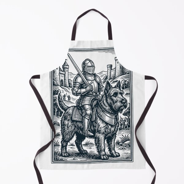 Artikelvorschau, Vintage-Ritter, schottischer Terrierreiter, düsterer mittelalterlicher Hundeliebhaber entworfen und verkauft von DoodleTortle.