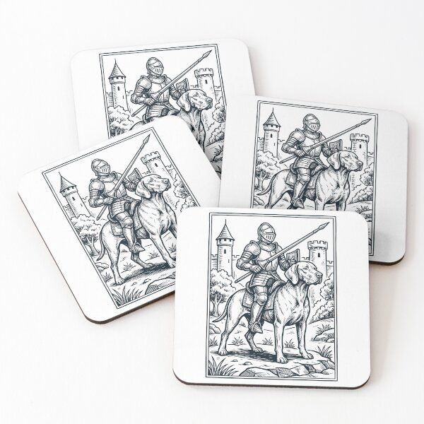 Item preview, Vintage Knight Vizsla Rider Grimdark Medieval Dog Lover designed and sold by DoodleTortle.