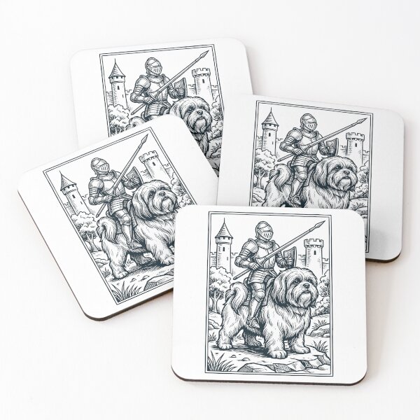 Artikelvorschau, Vintage-Ritter-Shih-Tzu-Reiter, düsterer Mittelalter-Hundeliebhaber entworfen und verkauft von DoodleTortle.