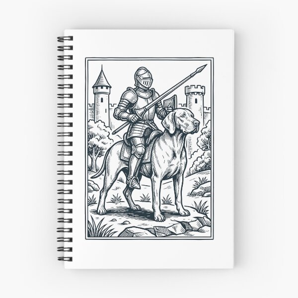 Item preview, Vintage Knight Vizsla Rider Grimdark Medieval Dog Lover designed and sold by DoodleTortle.