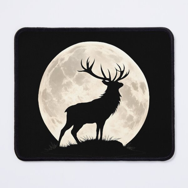 Item preview, Majestic Irish Stag Silhouette – Full Moon Wildlife Nature designed and sold by Rough Sketches – Ireland Inspired Art.