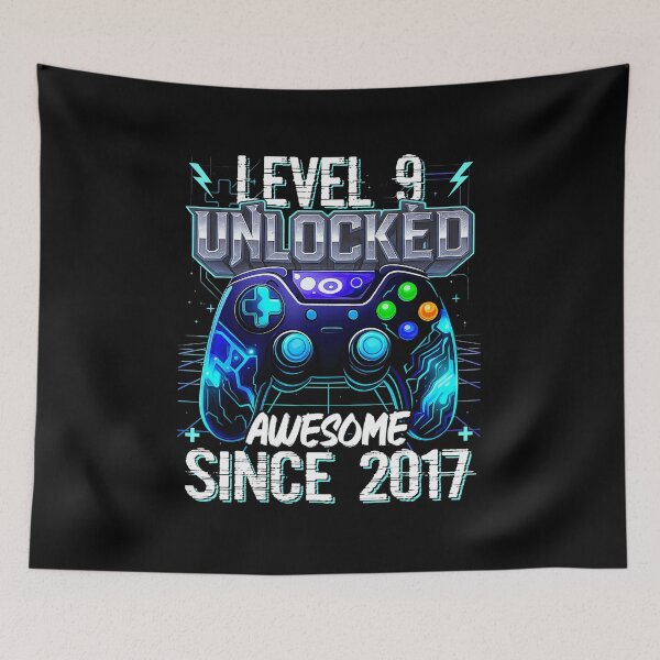 Item preview, Level 9 Unlocked Awesome Since 2017 Gaming Birthday designed and sold by FGTV2021.