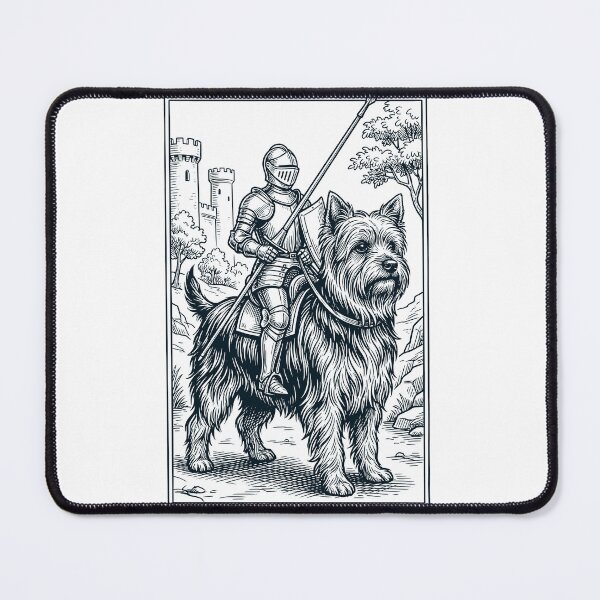 Aperçu de l'œuvre Chevalier vintage Yorkshire Terrier Rider Grimdark Amoureux des chiens médiévaux créée et vendue par DoodleTortle.