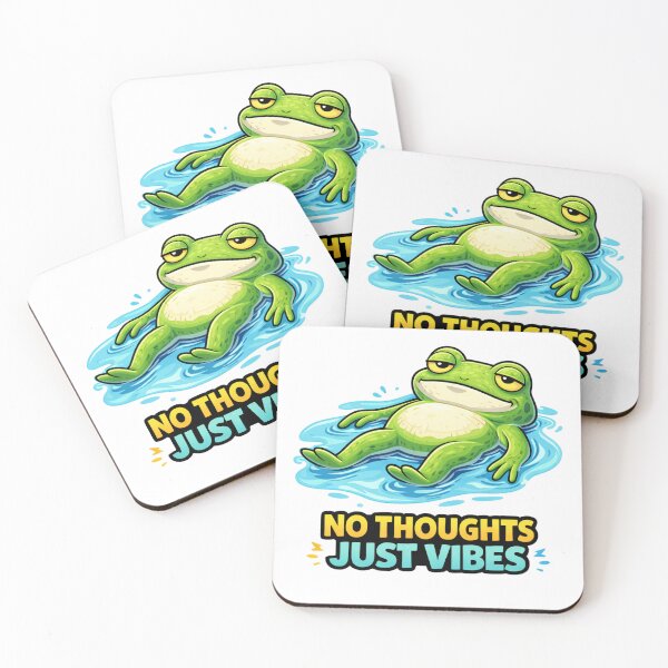 Item preview, No Thoughts Just Vibes Frog Meme designed and sold by the-dovlat.