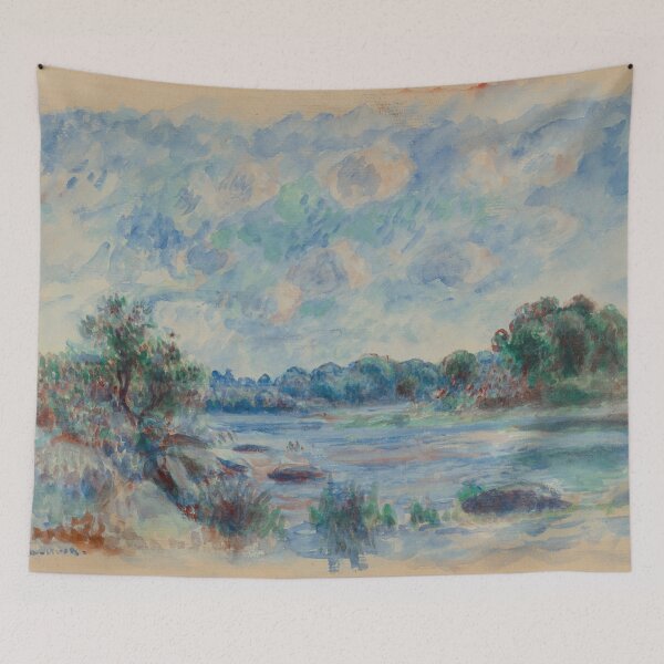 Item preview, Landscape at Pont Aven by Pierre-Auguste Renoir: Tranquil Impressionist Poster designed and sold by artofuniverse.