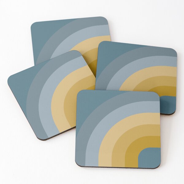 Item preview, Mid Century Modern Rainbow - Mustard Gold Green and Dusty Blue designed and sold by JMgraphic.