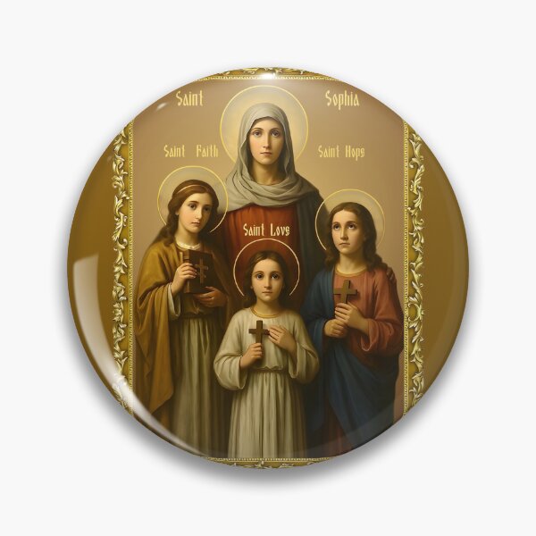 Item preview, Saints Faith Hope Love and their mother Sophia, inscription in English designed and sold by orthodox-icon.