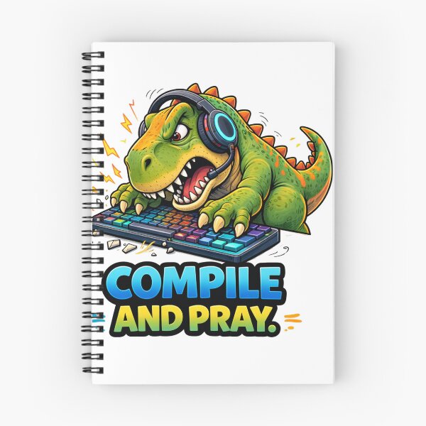 Item preview, Compile And Pray Programmer Dinosaur designed and sold by the-dovlat.