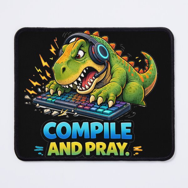 Item preview, Compile And Pray Programmer Dinosaur designed and sold by the-dovlat.