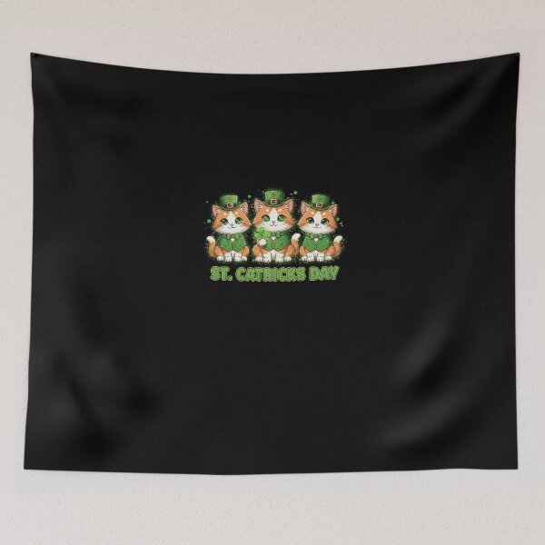 Item preview, St. Catricks Day Cute Trio Leprechaun Cats designed and sold by Intomindfood.