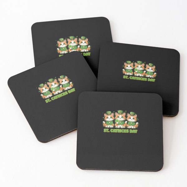 Item preview, St. Catricks Day Cute Trio Leprechaun Cats designed and sold by Intomindfood.