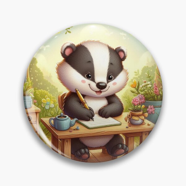 Item preview, Cute Honey Badger Writing Diary – Whimsical Forest Design designed and sold by Dogandesighn.