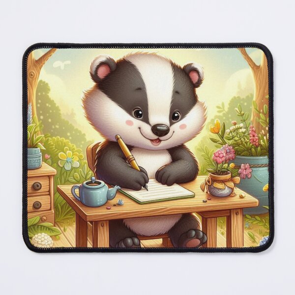 Item preview, Cute Honey Badger Writing Diary – Whimsical Forest Design designed and sold by Dogandesighn.