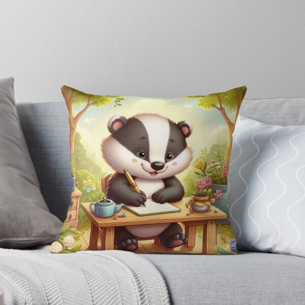 Item preview, Cute Honey Badger Writing Diary – Whimsical Forest Design designed and sold by Dogandesighn.