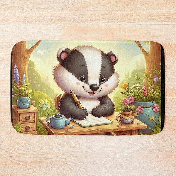 Item preview, Cute Honey Badger Writing Diary – Whimsical Forest Design designed and sold by Dogandesighn.