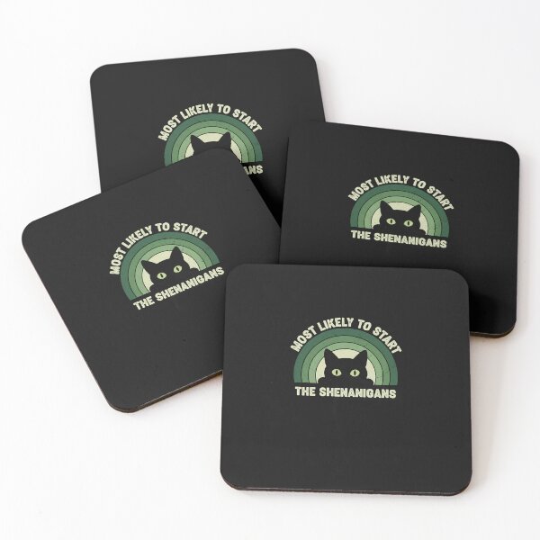 Item preview, St Patricks Day Most Likely To Start The Shenanigan Cat designed and sold by Intomindfood.