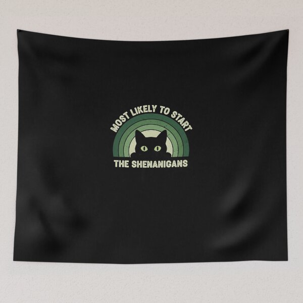 Item preview, St Patricks Day Most Likely To Start The Shenanigan Cat designed and sold by Intomindfood.
