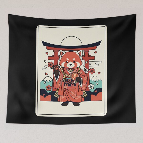 Item preview, Red Panda Kimono Japanese Style Animal Illustration designed and sold by JordynLadukeg65.
