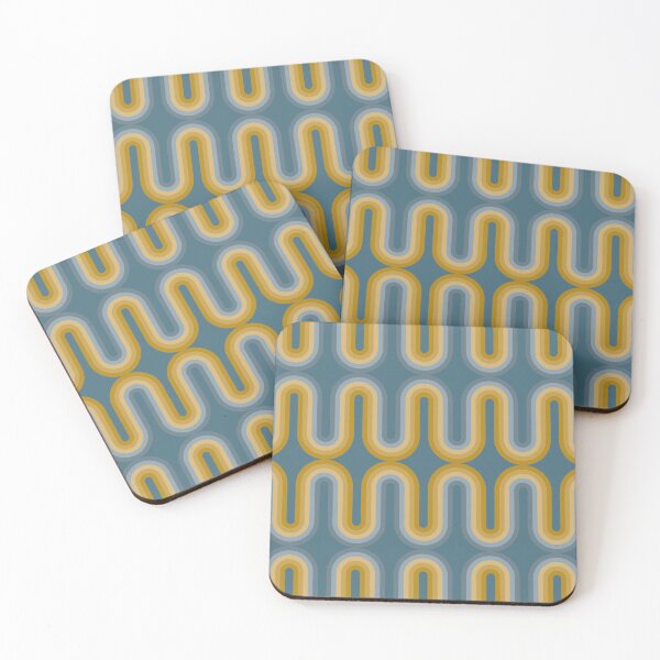 Item preview, Retro Mid Century Modern - Mustard Gold Green and Dusty Blue designed and sold by JMgraphic.