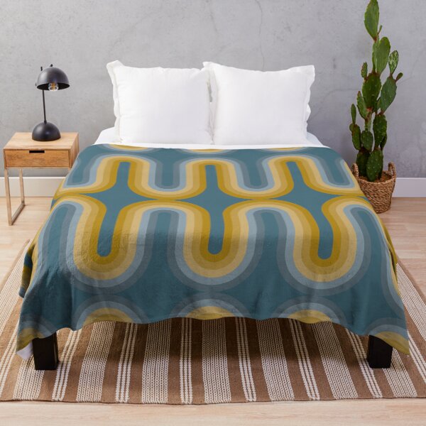 Item preview, Retro Mid Century Modern - Mustard Gold Green and Dusty Blue designed and sold by JMgraphic.