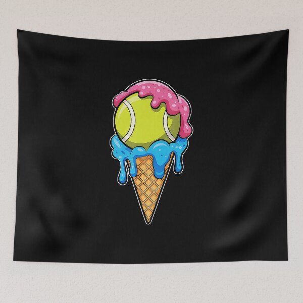 Item preview, Drippy Tennis Ball Ice Cream Cartoon Illustration designed and sold by WayTBeenkenArt.