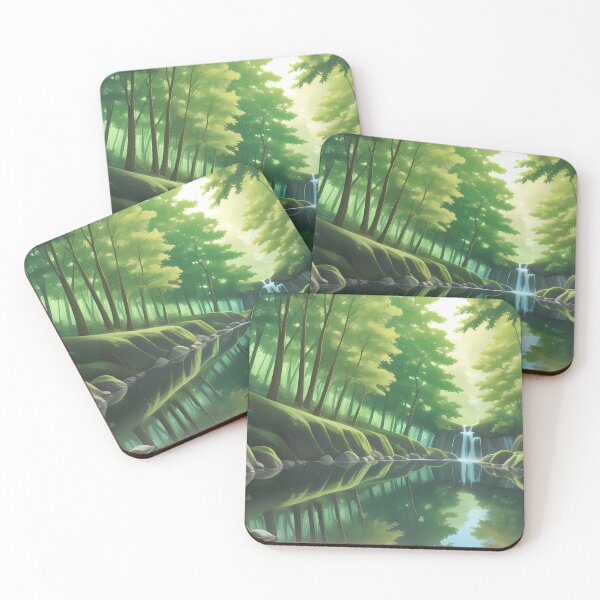 Item preview, Forest landscape with a small river in anime style designed and sold by Djscusa.