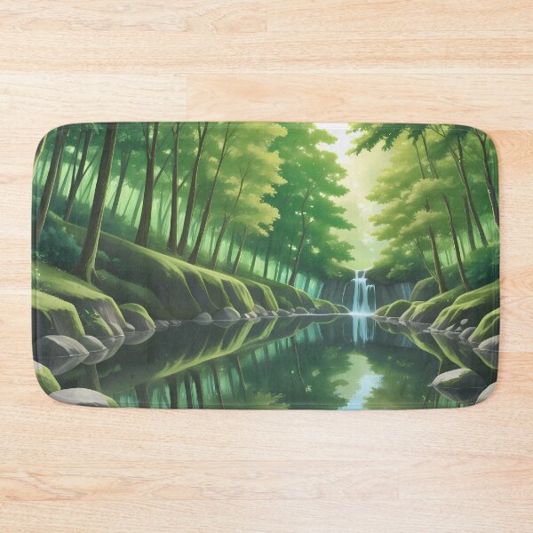 Item preview, Forest landscape with a small river in anime style designed and sold by Djscusa.
