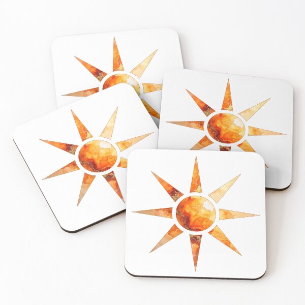 Item preview, Marbled Sun with Orange and Yellow Rays designed and sold by katifinell.