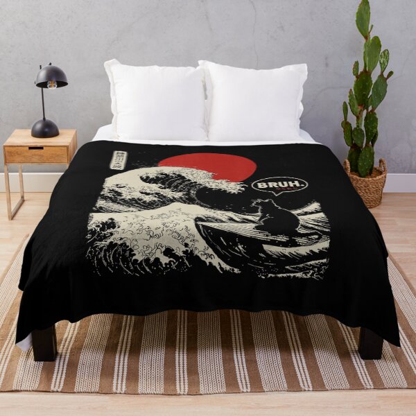 Item preview, Bruh Cat Great Wave Japanese Meme Style  designed and sold by titanlevi.