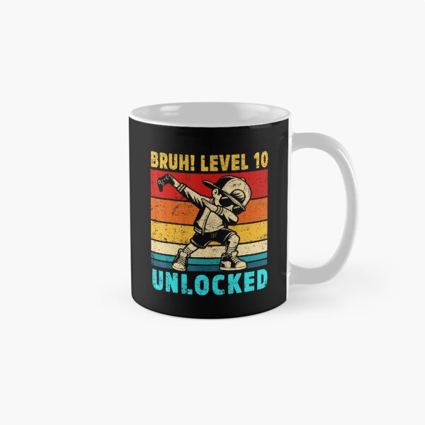 Item preview, Bruh Level 10 Unlocked Funny Gamer Birthday Vintage Style designed and sold by FGTV2021.