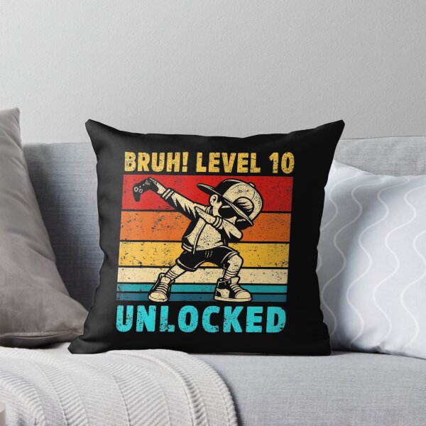 Item preview, Bruh Level 10 Unlocked Funny Gamer Birthday Vintage Style designed and sold by FGTV2021.