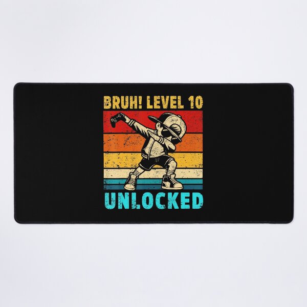 Item preview, Bruh Level 10 Unlocked Funny Gamer Birthday Vintage Style designed and sold by FGTV2021.